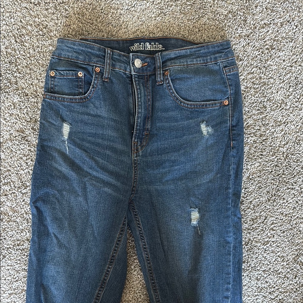 Wild Fable Blue Boyfriend Jeans Distressed Denim